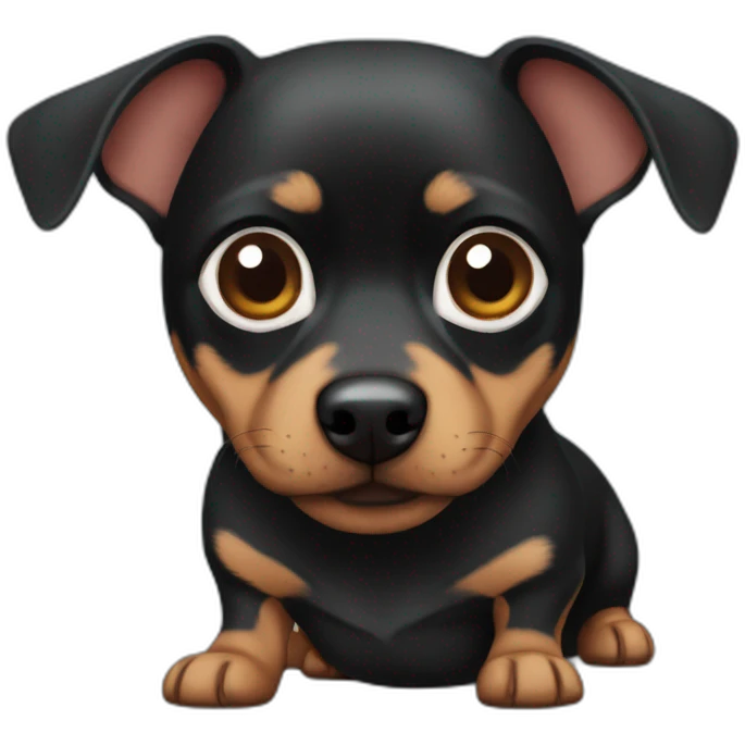 Fat black and brown chihuahua dachshund mix emoji