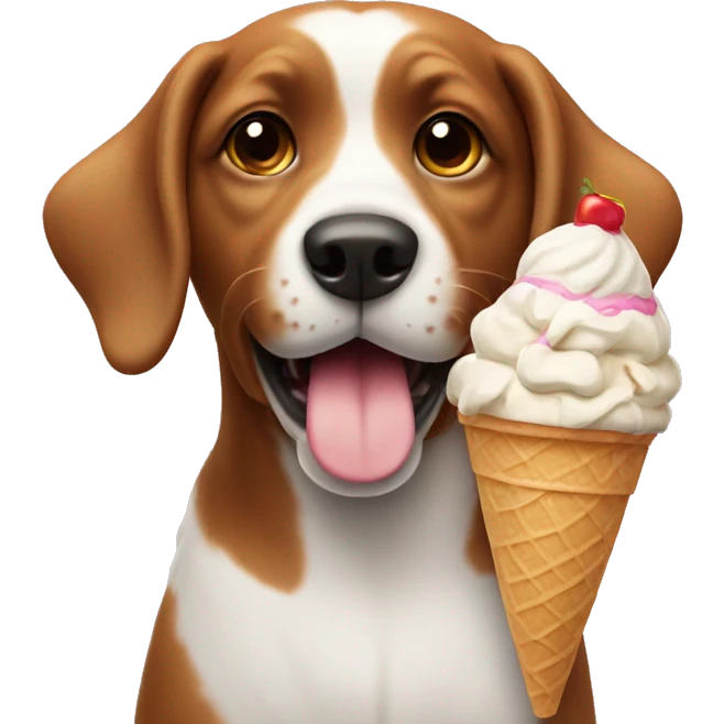 Dog with ice cream emoji