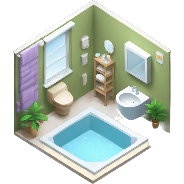 bathroom in the apartment isometric emoji