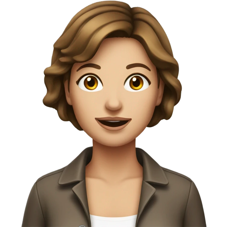 Pretty woman with short brown hair pushing shopping cart emoji