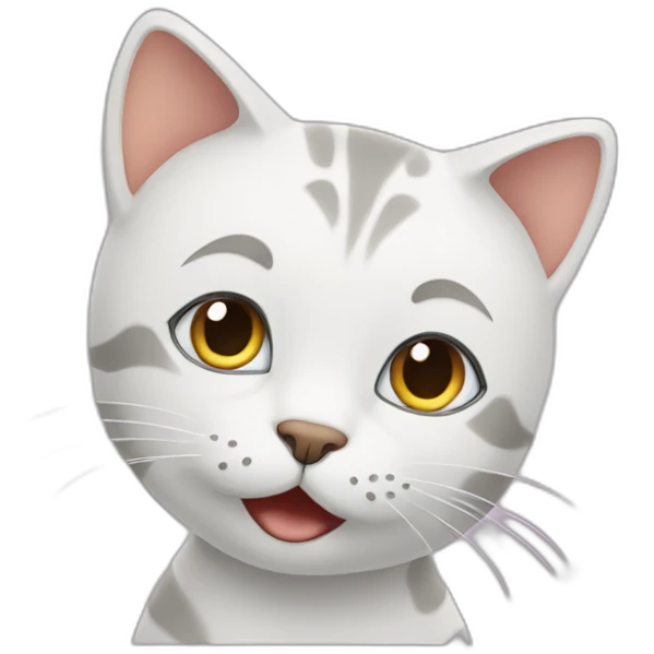 A cat learning how emoji