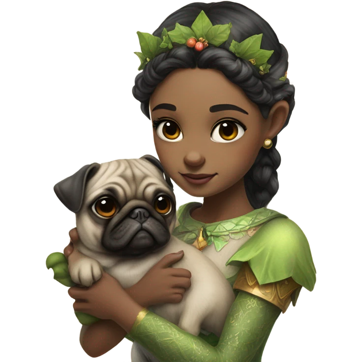 girl elf with pug emoji