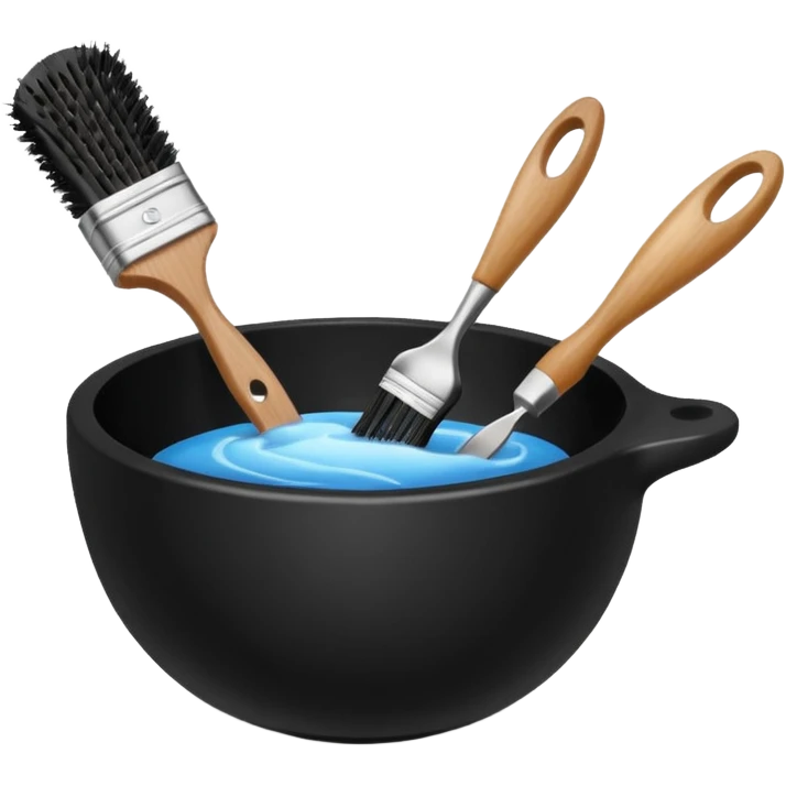 dyeing bowl with a hairbrush emoji