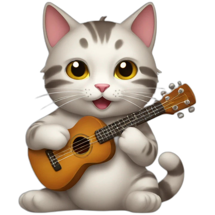Cat playing ukulele emoji