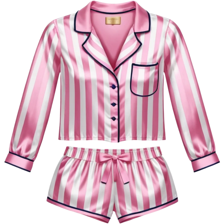 Striped pink and white silk Victoria’s Secret pajama set emoji