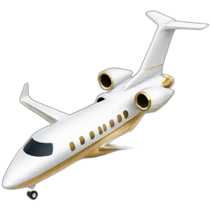 Gold private jet emoji