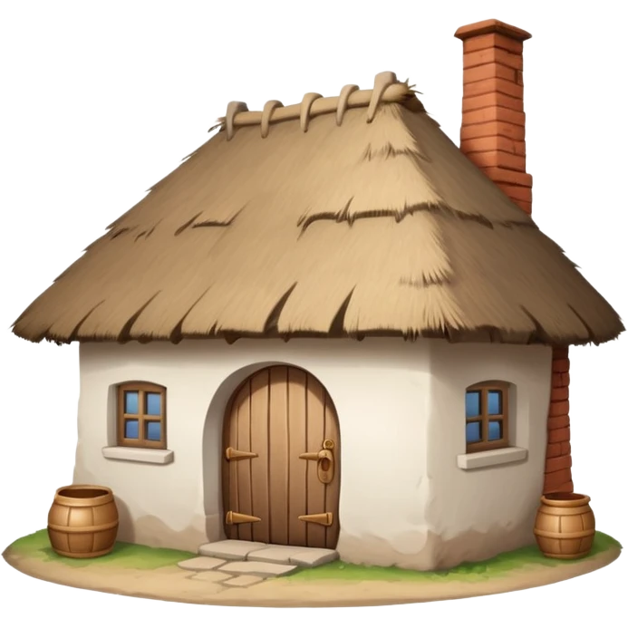A Ukrainian peasant house with white walls emoji