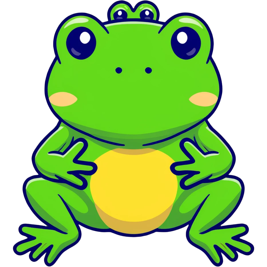 Frog with 12 legs and a magical booty emoji