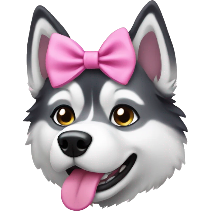husky with a pink bow emoji