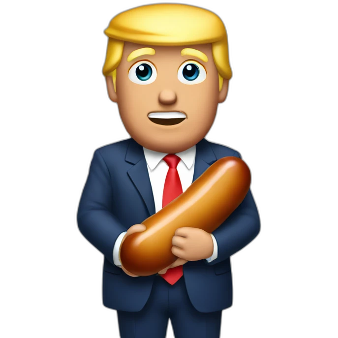 trump-holding-his-sausage emoji