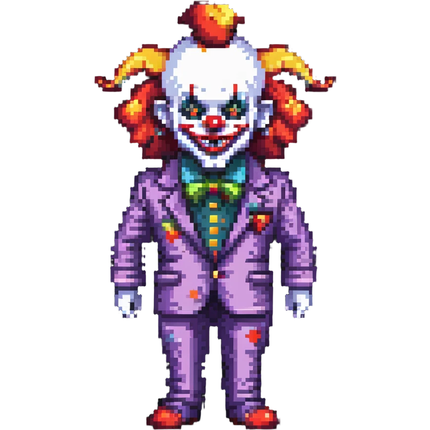 demonic clown wearing a leisure suit emoji