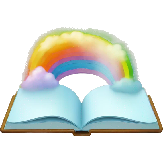 Open book with rainbow emoji