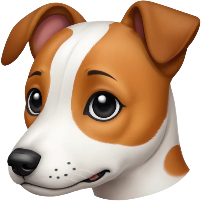 Jack Russell with white face and black spots on ears  emoji