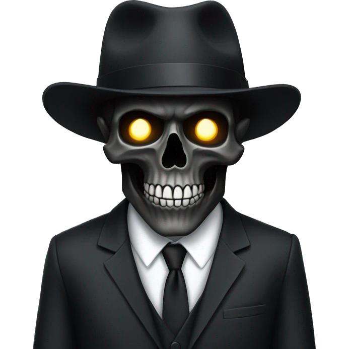 black skull in suit emoji