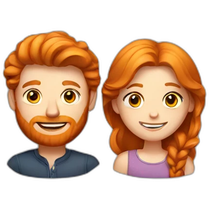 a ginger couple emoji