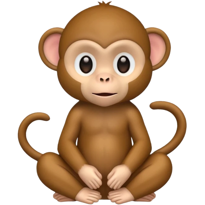 A cute, minimalistic monkey  emoji