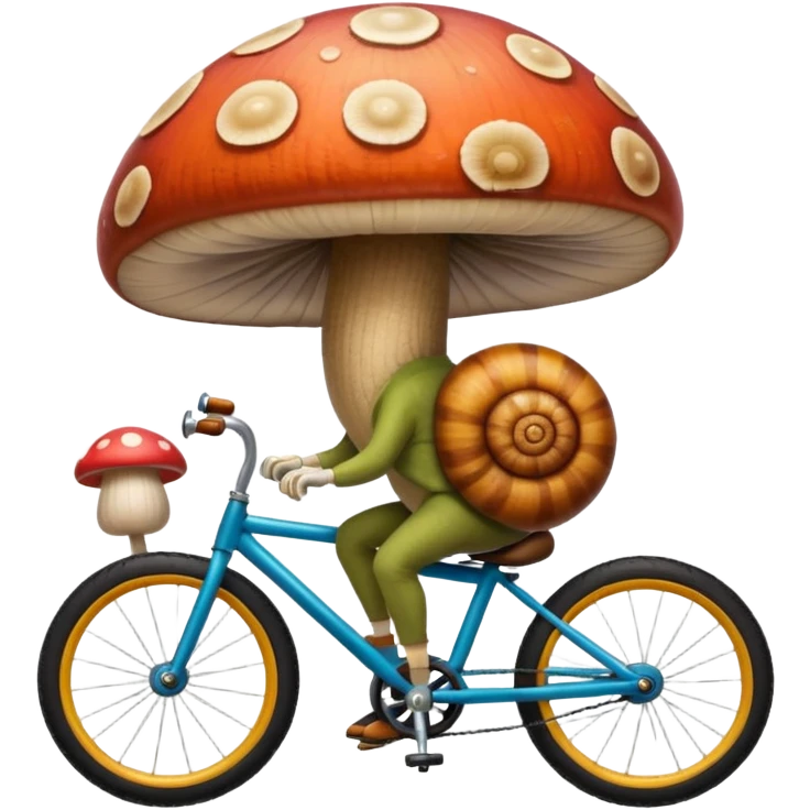 snail riding a mushroom bicycle  emoji