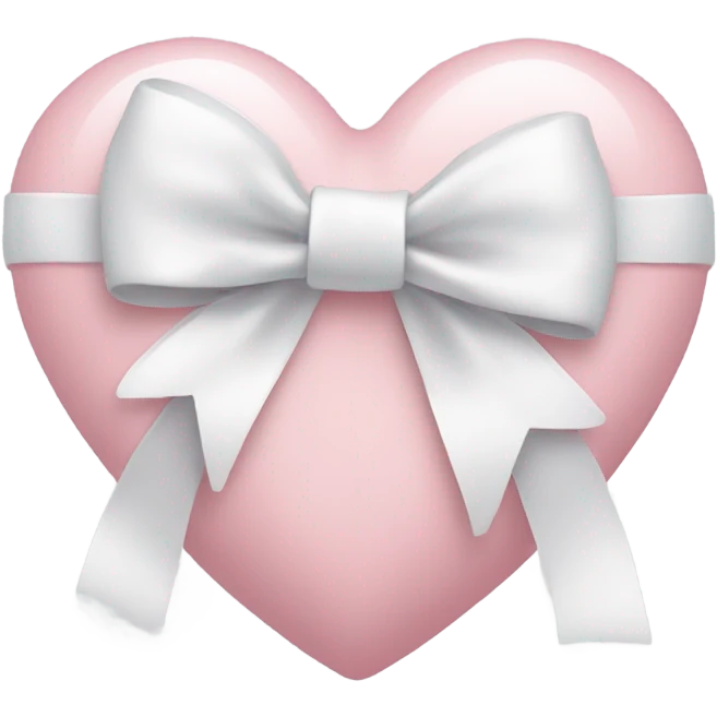 Pastel pink heart with white bow emoji