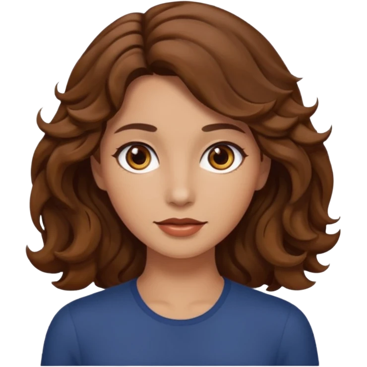 Mujer morena pelo ondulado emoji