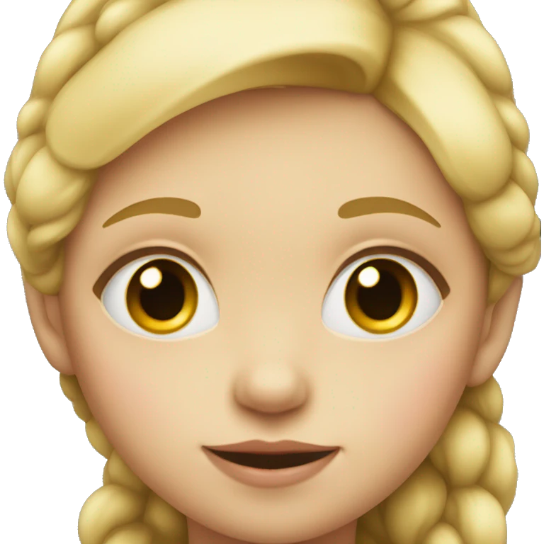 blonde headed little girl with red cheeks emoji