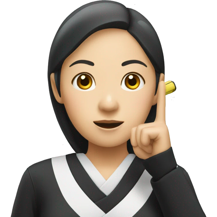 Japanese referee woman holding the whistle emoji