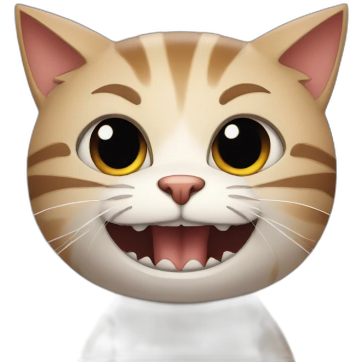 Cat with bat teeth emoji