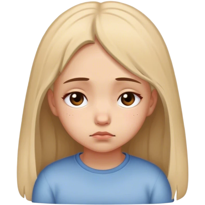 Girl sad Head down cute wäre in Eyes  emoji