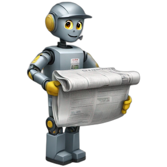 robot newspaper delivery boy emoji