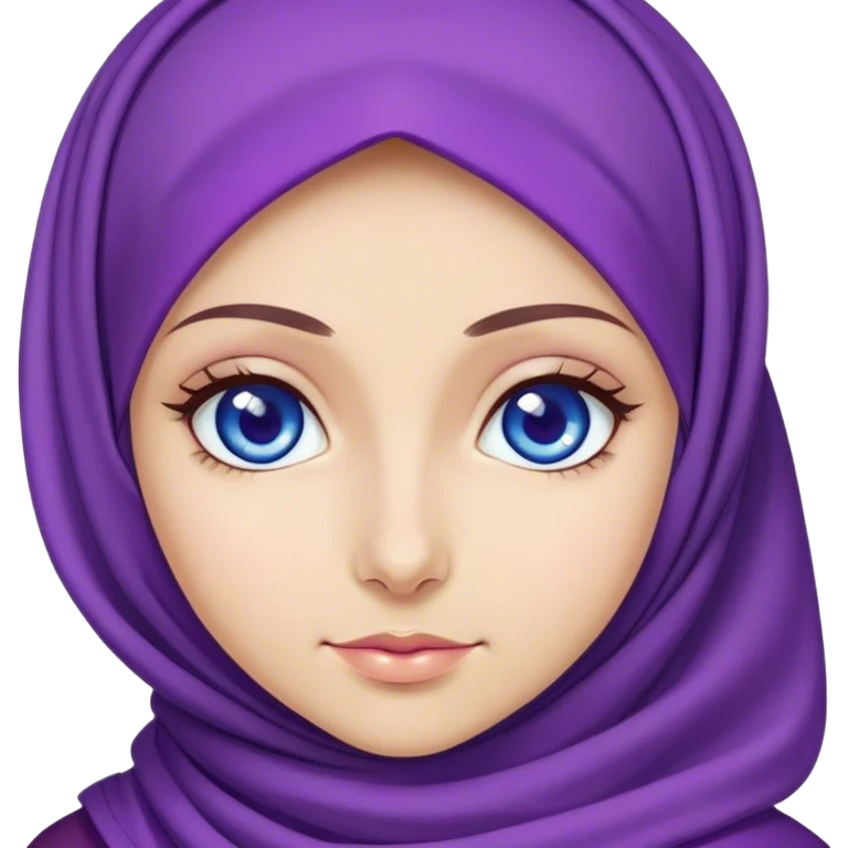 Turkish beautiful finish Konya girl blue eyes with purple color and ramadan design hijab  emoji