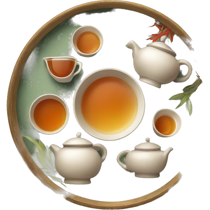 chinese tray with tea emoji