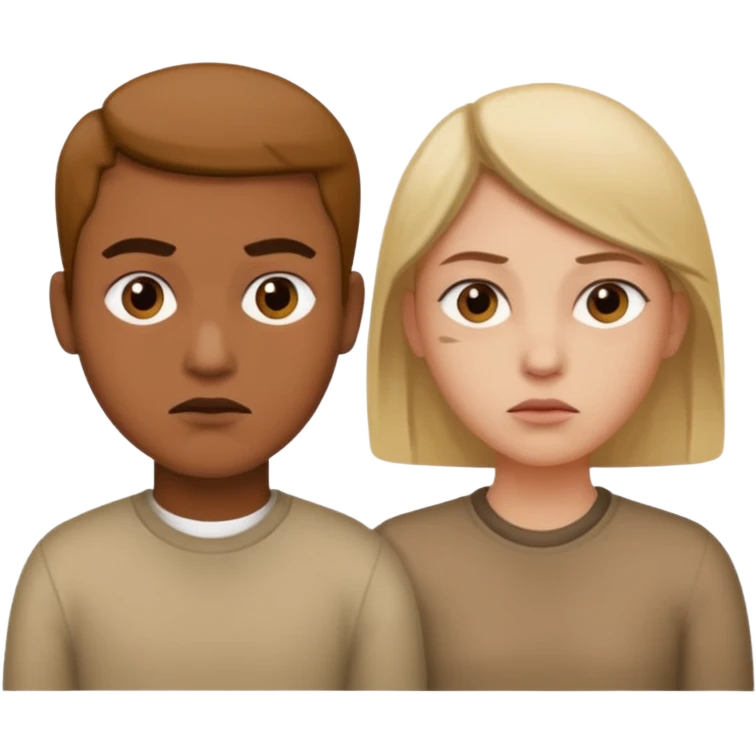  Indifference - 2 people with one facing right and the other facing left. Both look uninterested emoji