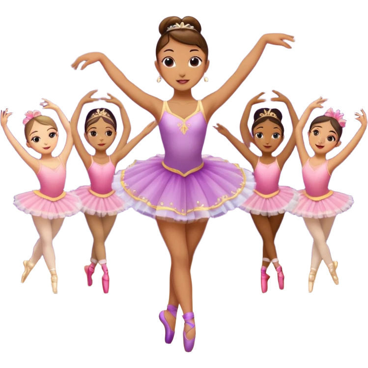 Ballerina (arabesque), street dancers. emoji