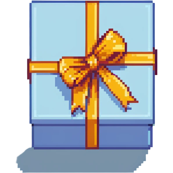 light blue gift box with yellow ribbon emoji