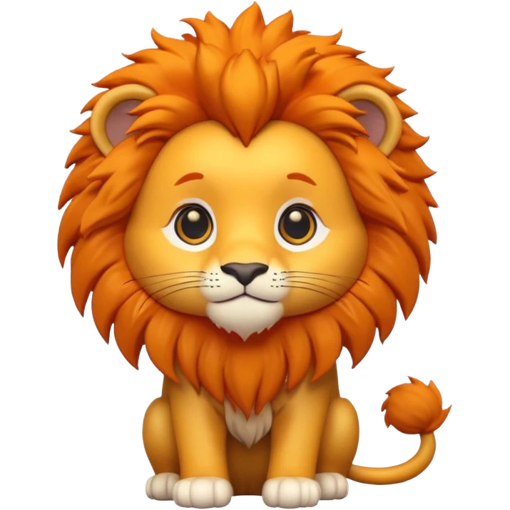 Chibi style 3d adorable lion emoji