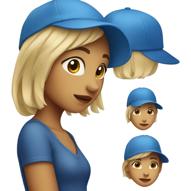 a girl wearing a blue hat  emoji