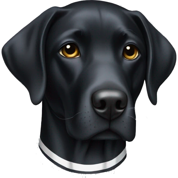 Black lab with white stripe on chest emoji