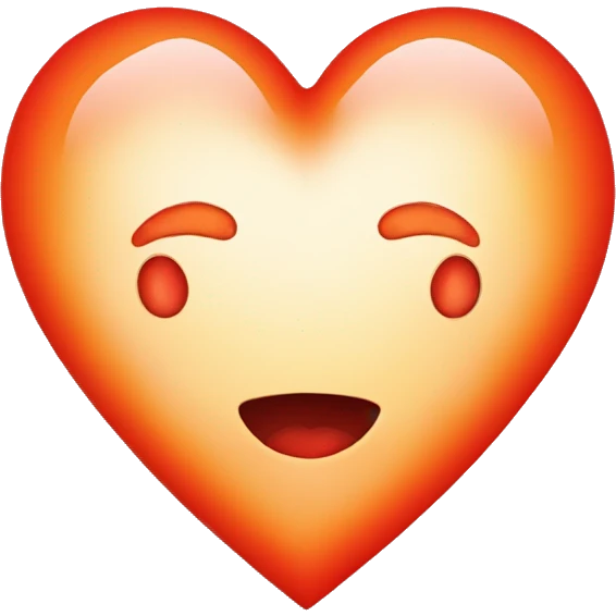 bleeding red heart shape glowing red-orange emoji