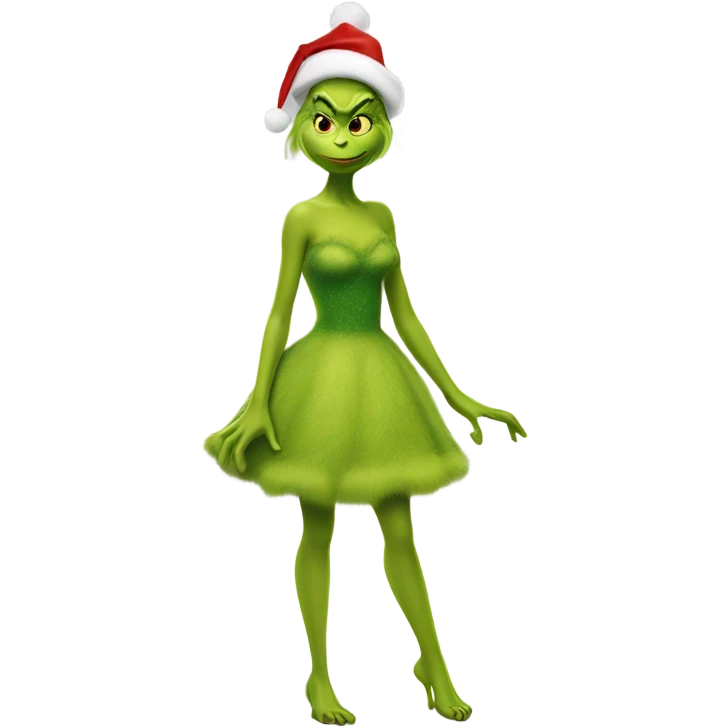 La carita del grinch vestido de Navidad emoji