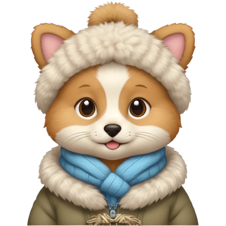 pet in winter outfit emoji
