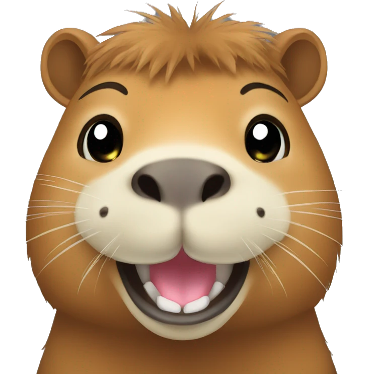 Capybara with smile emoji