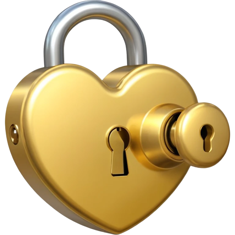 basic gold heart lock emoji