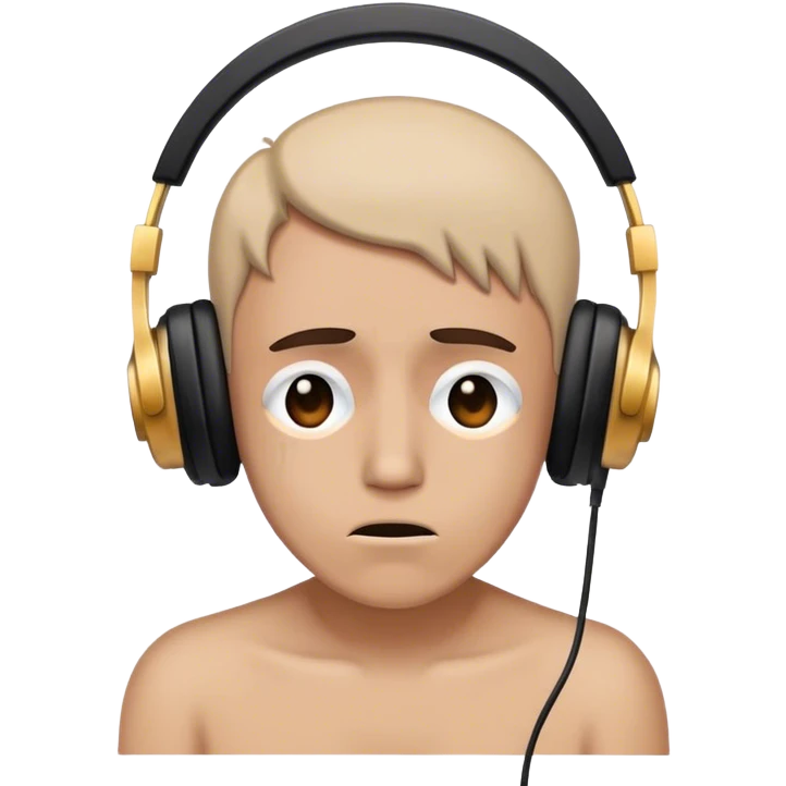 listening to music sad emoji