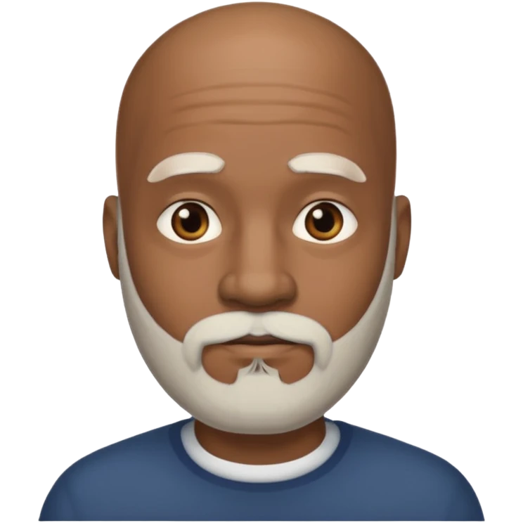 Black man bald head white beard emoji