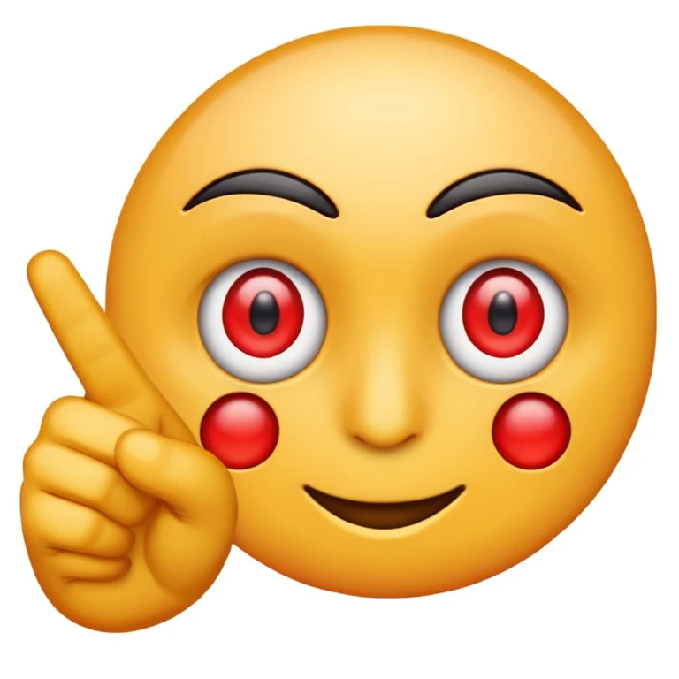 red eyes emoji with a pointing hand emoji