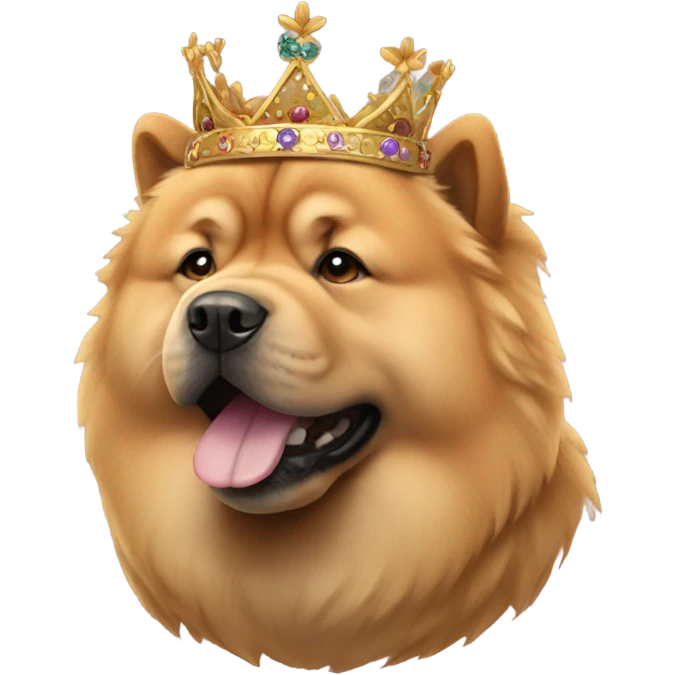 female chow chow with crown emoji