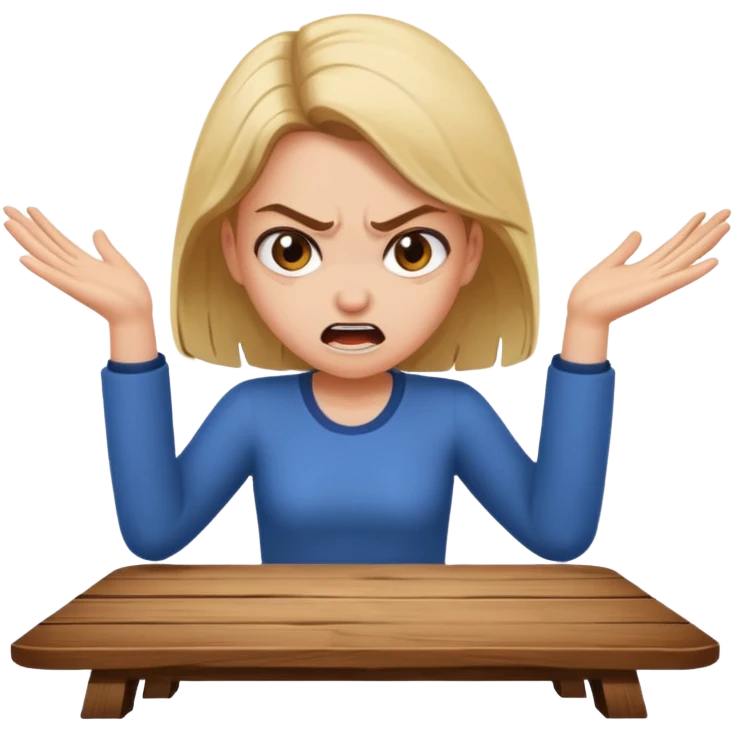 girl flipping table over angrily emoji