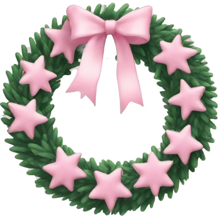simple light pink christmas wreath emoji