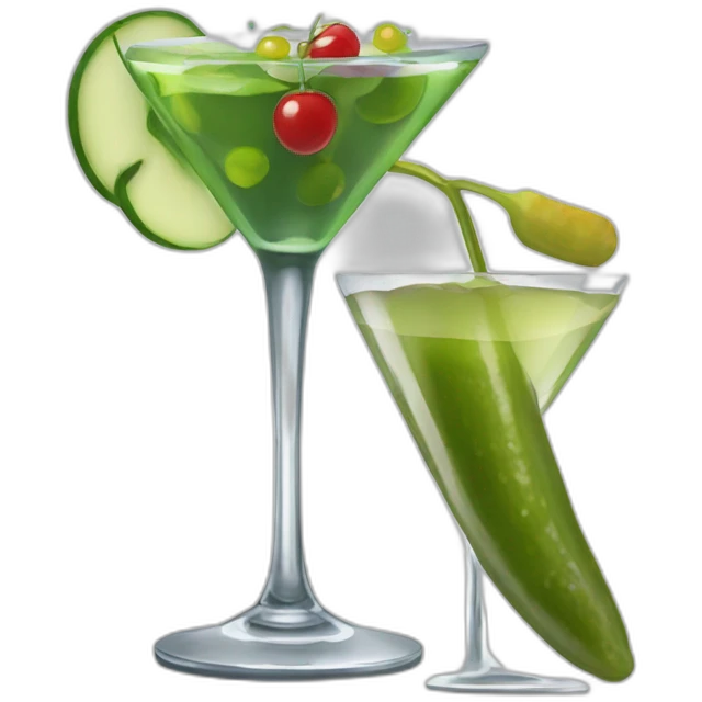 Martini with a pickle on the rim emoji