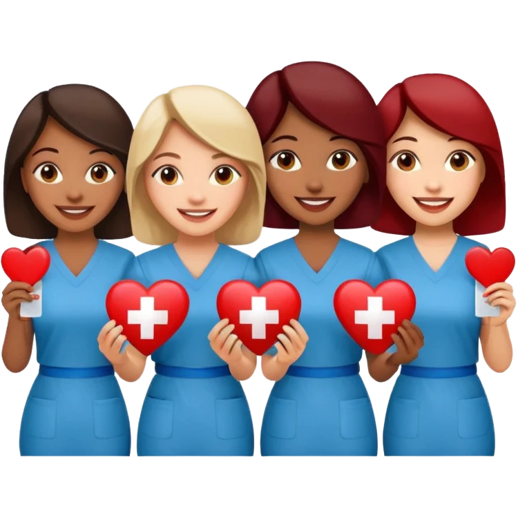 Four women promoting blood donation emoji