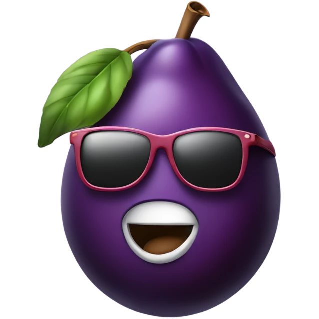 Plum mascot wearing sunglasses and smoking  emoji